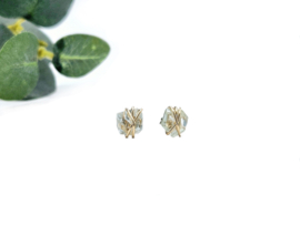 Aquamarijn studs oorbellen, leverbaar in 14k goldfilled & 925 sterling zilver