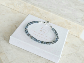 Mos Aquamarijn edelstenen kralen armband, leverbaar 14k goldfilled - 925 sterling zilver