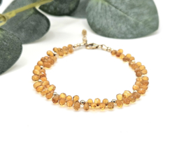 Citrine gemstone bead bracelet, available 14k goldfilled - 925 sterling silver