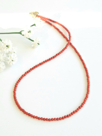 Italian deep sea natural beaded necklace 14k goldfilled - 925 sterling silver