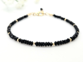 Zwarte Toermalijn, 14k goldfilled & 925 sterling zilver