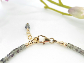 Groene Saffier armband,  14k goldfilled - 925 sterling zilver