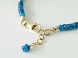 Neon Apatiet edelstenen kralen armband, leverbaar 14k goldfilled - 925 sterling zilver