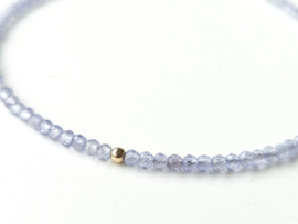 Tanzanite gemstone beaded bracelet AAA quality, 14k goldfilled & 925 sterling silver