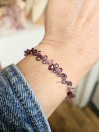 Rare Lavender Spinel Gemstone beaded Bracelet,  14k goldfilled & 925 sterling silver