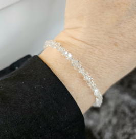 Herkimer diamant edelstenen kralen armband, leverbaar 14k goldfilled - 925 sterling zilver