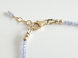 Tanzanite gemstone beaded bracelet AAA quality, 14k goldfilled & 925 sterling silver