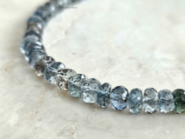Mos Aquamarijn edelstenen kralen armband, leverbaar 14k goldfilled - 925 sterling zilver