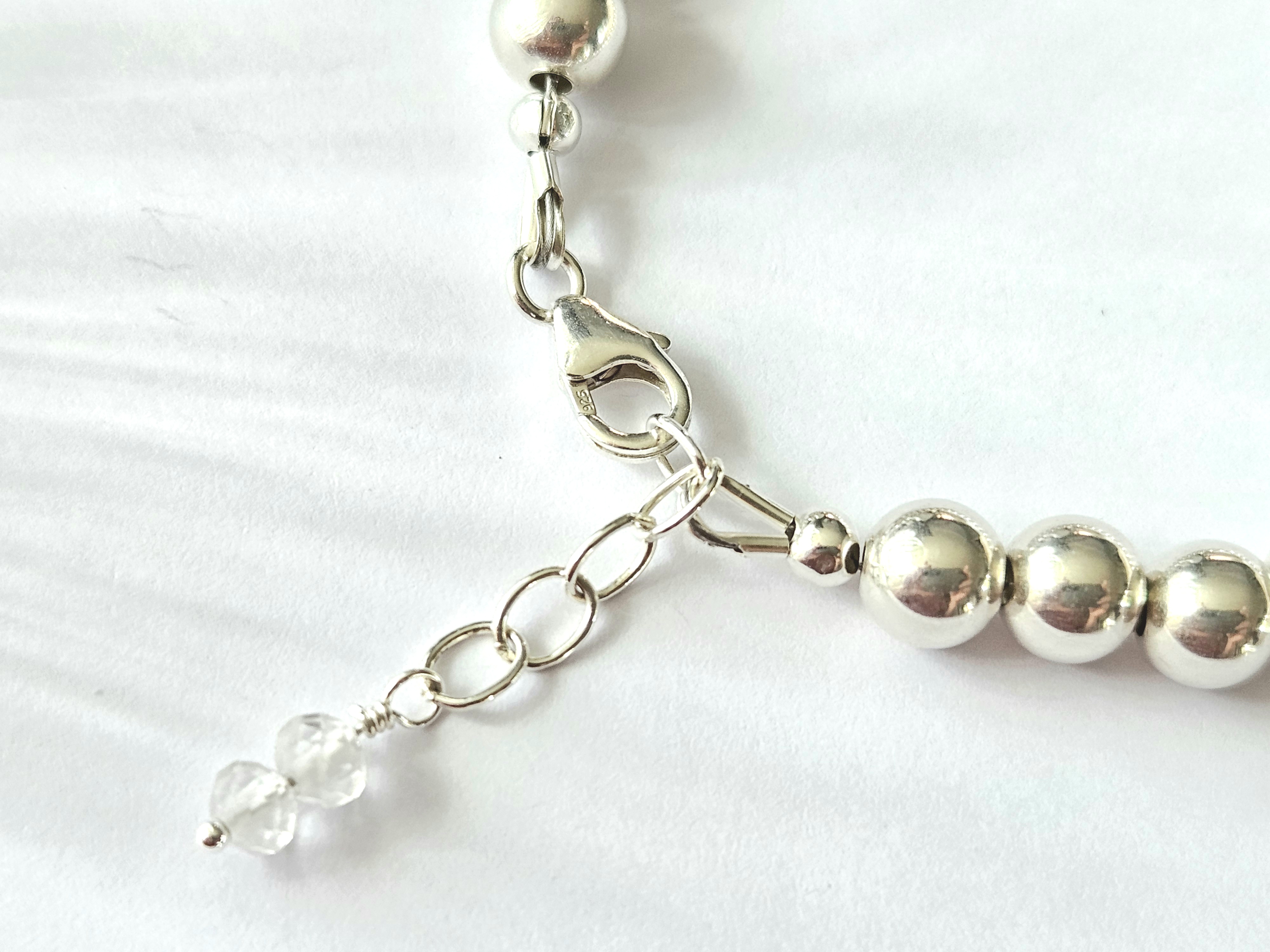 925 sterling zilver kralen armband 6mm, leverbaar met sluiting - elastiek