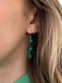 Green Onyx pumpkin beaded earrings, available in 14k goldfilled & 925 sterling silver