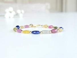 Multi Sapphire bead bracelet, available in 14k gold filled - 925 sterling silver