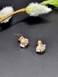 Herkimer diamanten studs oorbellen, leverbaar in 14k goldfilled & 925 sterling zilver