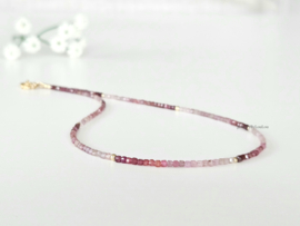 Spinel beaded necklace, 14k goldfilled - 925 sterling silver