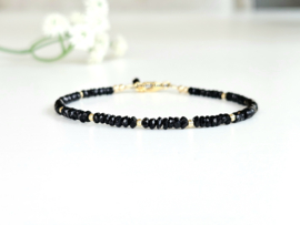 Zwarte Toermalijn, 14k goldfilled & 925 sterling zilver