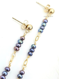 Peacock freshwater pearls14k goldfilled & 925 sterling silver