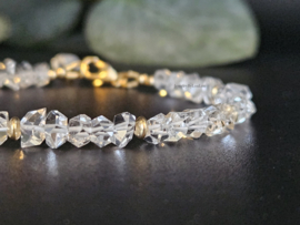 Herkimer diamond bracelet in AAA qualaity, 14k goldfilled & 925 sterling silver