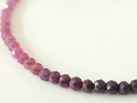 Ruby beaded bracelet, 14k goldfilled & 925 sterling silver