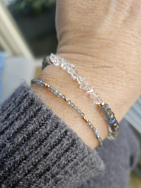 Labradorite beaded bracelet     925 sterling silver   -   14k goldfilled