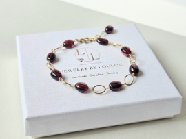Mozambique garnet bracelet 14k gold-filled 925 sterling silver