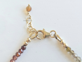 Tundra Sapphire gemstone beaded bracelet, 14k goldfilled & 925 sterling silver
