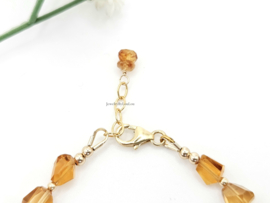 Madeira Citrien edelstenen kralen armband, leverbaar 14k goldfilled - 925 sterling zilver