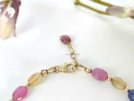 Multi Sapphire bead bracelet, available in 14k gold filled - 925 sterling silver