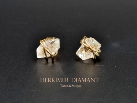 Herkimer diamanten studs oorbellen, leverbaar in 14k goldfilled & 925 sterling zilver