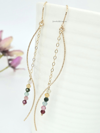Tourmaline gemstone earrings, 14k goldfilled