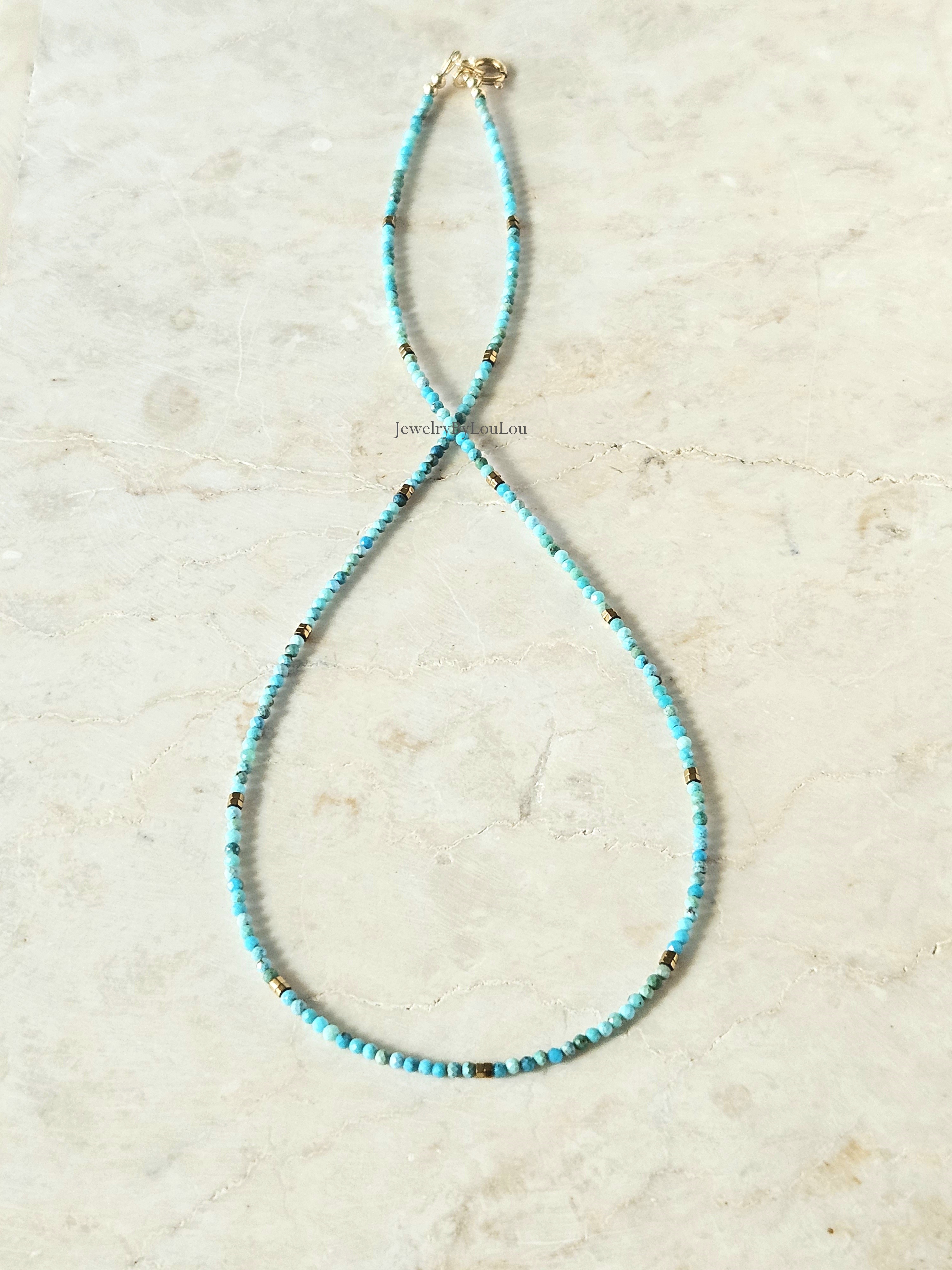 Arizona Turquoise beaded necklace, 14k goldfilled - 925 sterling silver