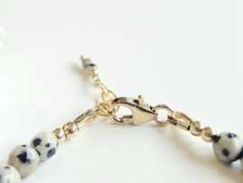 Dalmatian jasper beaded bracelet 14k goldfilled 
