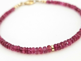 Roze spinel armband     925 sterling zilver   -   14k goldfilled