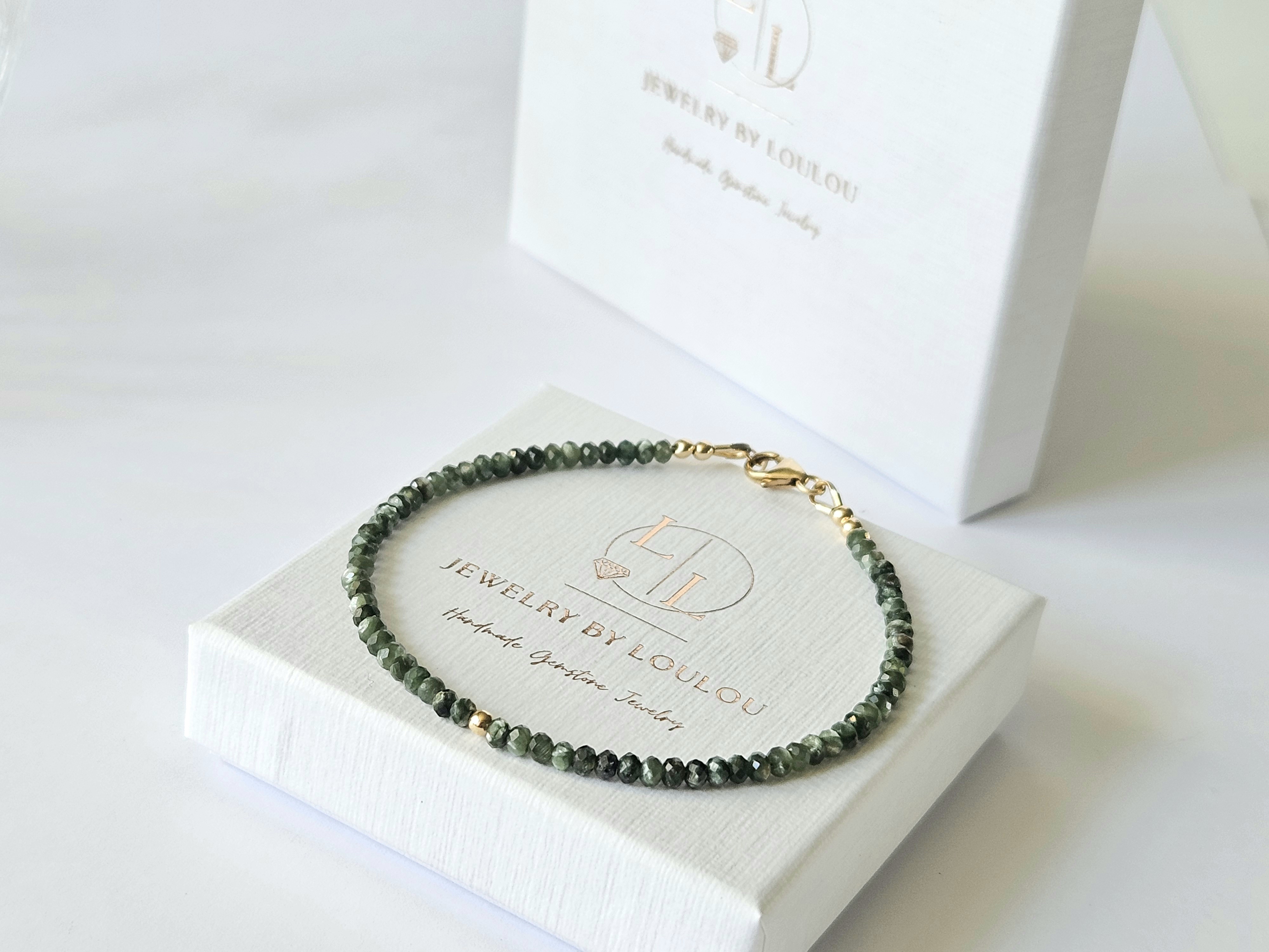 Fijn Serafiniet kralen armband, 14k goldfilled - 925 sterling zilver