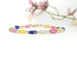 Multi Sapphire bead bracelet, available in 14k gold filled - 925 sterling silver