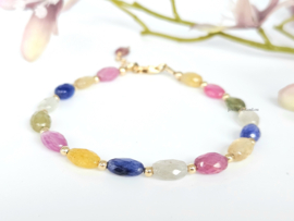Multi Sapphire bead bracelet, available in 14k gold filled - 925 sterling silver
