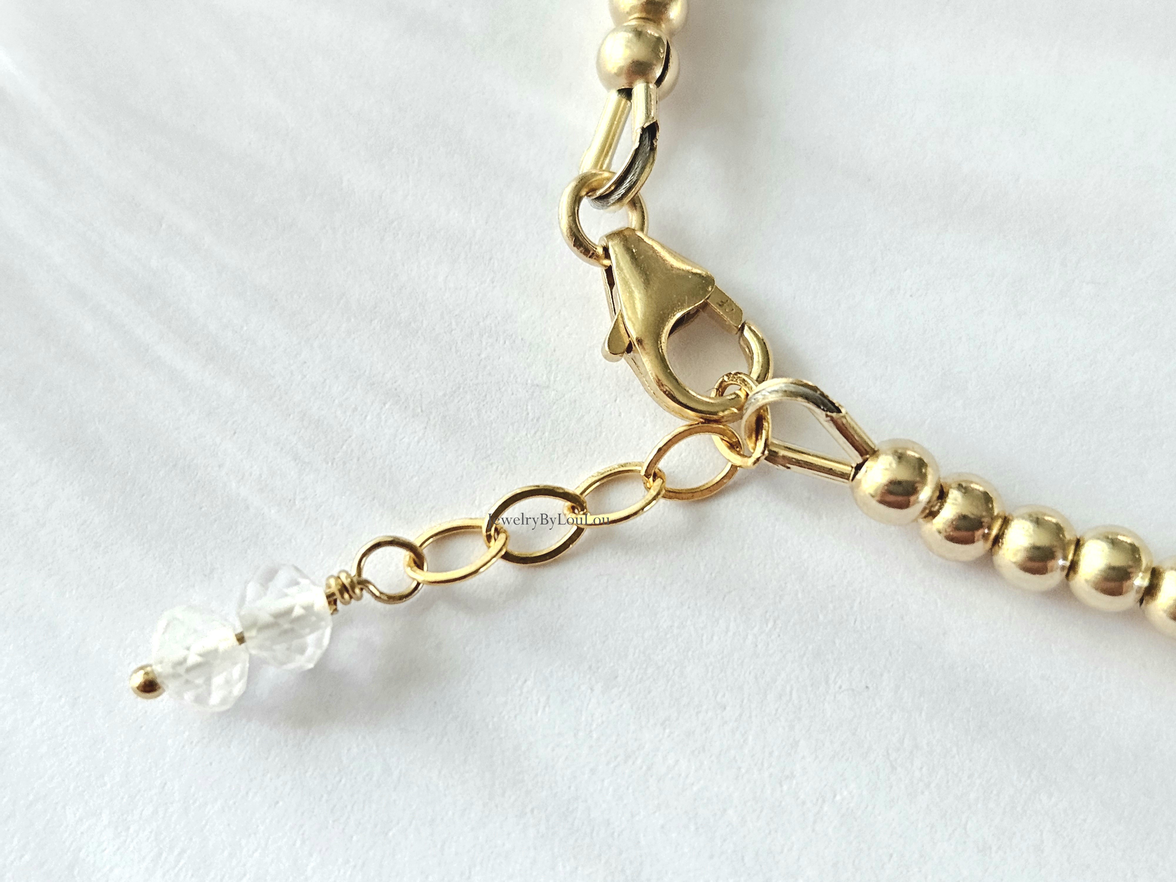 14k Goldfilled kralen armband 3mm, leverbaar met sluiting - elastiek