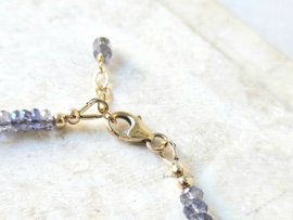 Ioliet kralen armband, 14k goldfilled - 925 sterling zilver