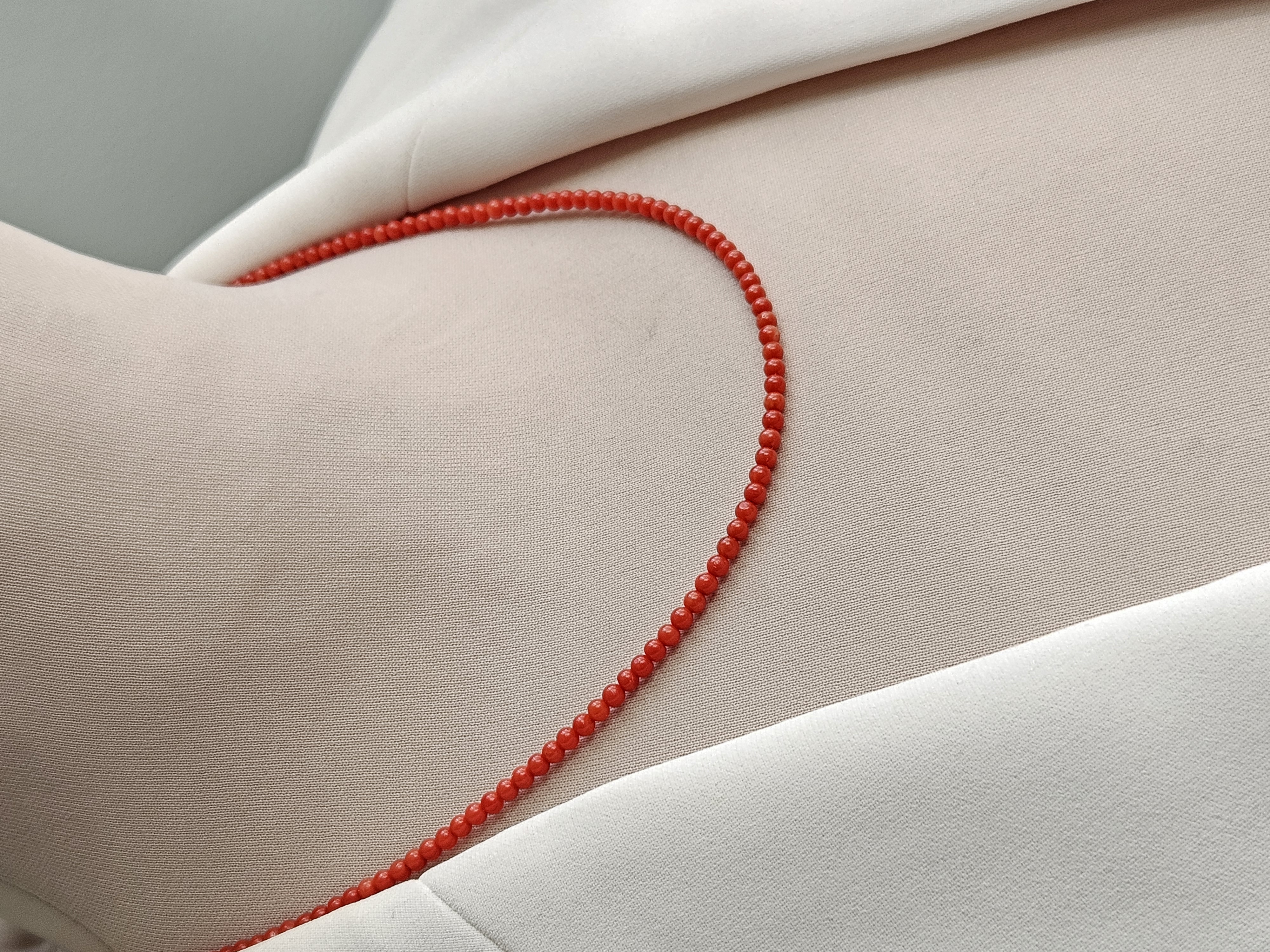 Italiaanse Koraal kralen ketting 3mm, 14k goldfilled - 925 sterling zilver