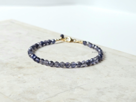 Ioliet kralen armband, 14k goldfilled - 925 sterling zilver