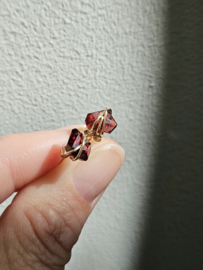 Red garnet stud earrings, 14k gold-filled - 925 sterling silver