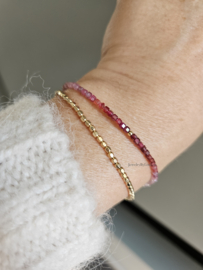 Multi Spinel beaded bracelet, 2mm, 925 sterling silver - 14k gold-filled