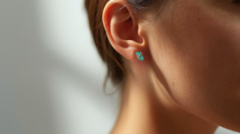 Neon Apatiet studs oorbellen  14k goldfilled & 925 sterling zilver