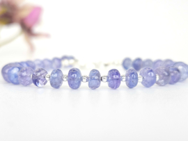 Tanzanite beaded bracelet 14k goldfilled - 925 sterling silver