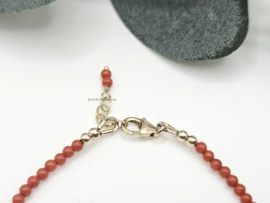 Italian Coral beaded Bracelet, 14k goldfilled - 925 sterling silver