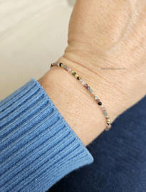 Tourmaline birthstone bracelet October, 14k goldfilled & 925 sterling silver