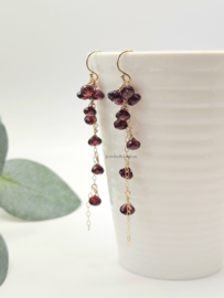 Red garnet earrings 14k goldfilled