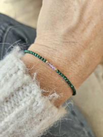 Malachite amethyst bracelet 14k goldfilled  - 925 sterling silver