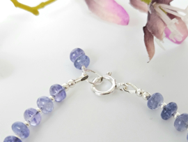 Tanzanite beaded bracelet 14k goldfilled - 925 sterling silver