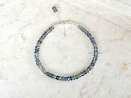 Mos Aquamarijn edelstenen kralen armband, leverbaar 14k goldfilled - 925 sterling zilver