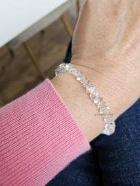 Herkimer diamaond bracelet, 14k goldfilled & 925 sterling silver