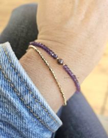Amethyst and freshwater pearl bracelet 925 sterling silver - 14k goldfilled